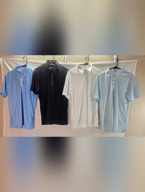 Lot of 4 Collars & Co Men's Size Medium Polo Dress Shirts NWT & NWOT